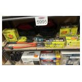 Assorted Items Pictured on Shelf: Tools and