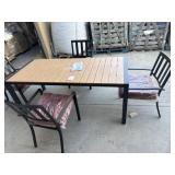 5 pc patio set (4) chairs (1) table  ( some