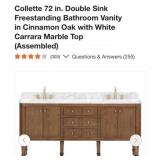 (1) Collette 72 in. Double Sink Freestanding