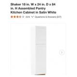 (1) Hampton Bay Shaker 18 in. W x 24 in. D x 84