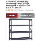 (1) Husky 4-Shelf Metal Industrial Duty