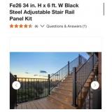 2 pcs Fe26 34 in. H x 6 ft. W Black Steel