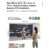 (1) Gym Mirror 48 in. W x 72 in. H 1/4 in.