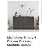 3 Pcs Mainstays 6 Drawer Dresser Assorted Colors