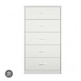 2 pcs Mainstays Classic 5 Drawer Dresser - White