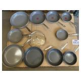 11 pcs Assorted T- Fal and Green Pans with Lid