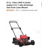 (1) 21 in. 144cc OHV 4-stroke engine 2-in-1 side