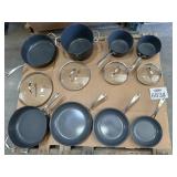 12 Pcs Tramontina Pots, Pans, and Lids- Assorted