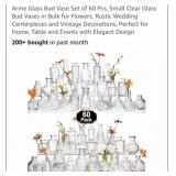 8 boxes of 60 pcs Arme Glass Bud Vase Set