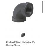 360 pcs 1" Black Malleable 90- Degree Elbow
