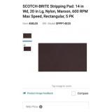 12 boxes SCOTCH-BRITE Stripping Pad: 14 in Wd,