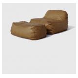 (1) Dume Lounge Chair + Ottoman Vegan Leather -