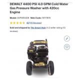 (1) DEWALT 4400 PSI 4.0 GPM Cold Water Gas