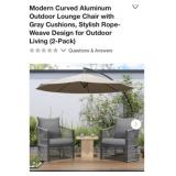 1) set Modern Curved Aluminum Outdoor Lounge