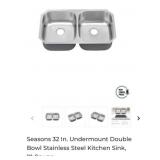 8 pcs Seasons 32 In. Undermount Double Bowl