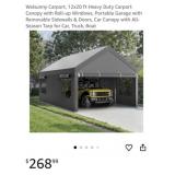 3 pcs Outdoor Items: 2 pcs Carports -1 pc Pergola