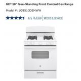 (1) GEï¿½ 30" Free-Standing Front Control Gas R