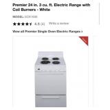 (1) Premier 24 in. 3 cu. ft. Electric Range with C