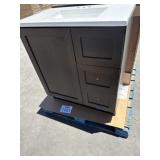 30 inch vanity brown with white top (handles