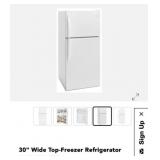 (1) Whirlpool 30" Wide Top-Freezer Refrigerator
