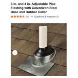50 pcs 3 in. - 4 in. Adjustable Pipe Flashing with