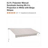 3 pcs Outsunny 8.2 ft. Polyester Manual Sunshade