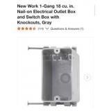 6 packs of 100 pcs New Work 1-Gang 18 cu. in.