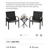 7 boxes Assorted Furniture: (3 sets 3 Pc Patio