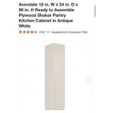 (1) NEW Avondale 18 in. W x 24 in. D x 90 in. H R