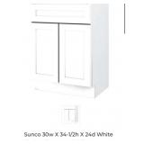 3 pcs Sunco 30w X 34-1/2h X 24d White Shaker S