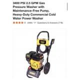 (1) DeWalt 3400 PSI 2.5 GPM Gas Pressure Washer