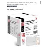 49 packs of 100 pcs Basic Medical Clear Vinyl