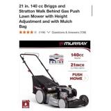 (1) Murray 21 in. 140 cc Briggs and Stratton W