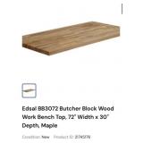 2 pcs Edsal BB3072 Butcher Block Wood Work Bench