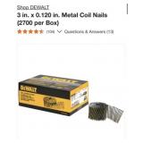 3 boxes DEWALT 3 in. x 0.120 in. Metal Coil N