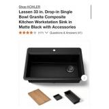 (1) KOHLER Lassen 33 in. Drop-in Single Bowl
