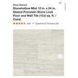 374 sq. ft. Marazzi Stonehollow Mist 12 in. x 24
