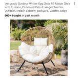 (2) pcs Outdoor Wicker Egg Chair PE Rattan Chair