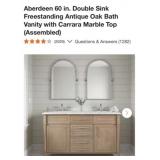 (1)  NEW  Aberdeen 60 in. Double Sink