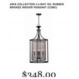 3 pcs ARIA COLLECTION 4-LIGHT OIL RUBBED BRONZE