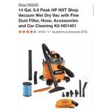 (2) RIDGID 14 Gal. 6.0 Peak HP NXT Shop Vacuum