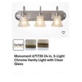 12 pcs Monument 671735 24 in. 3-Light Chrome