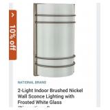 24 pcs NEW 2-Light Indoor Brushed Nickel Wall