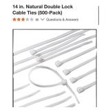 20 packs of 500 pcs 14 in. Natural Double Lock