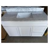 (1) White Bathroom Vanity Cabinet with Top: 48 in.