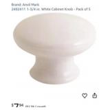 1000 pcs. 200 pks of 5 pcs cabinet knob 1 3/4