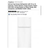 (1) Frigidaire  FRTE1622AW 28 Inch Top Freezer