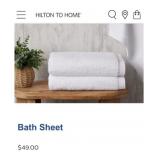 16 pcs Hilton hotel 30x60 bath towel white 100%