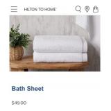 16 pcs Hilton hotel 30x60 bath towel white 100%