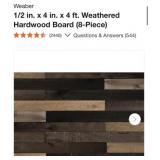 16 boxes Weaber 1/2 in. x 4 in. x 4 ft. W